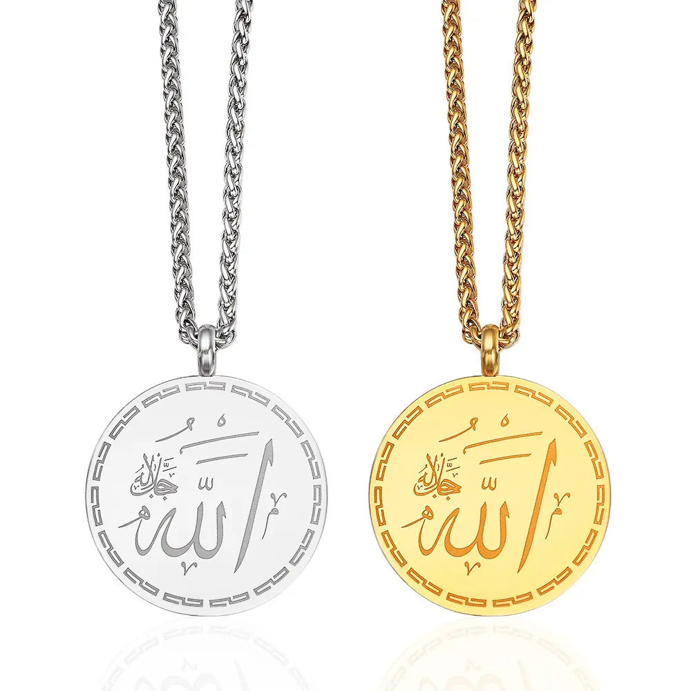 Wholesale Geometric Round Pendant Stainless Steel Necklace